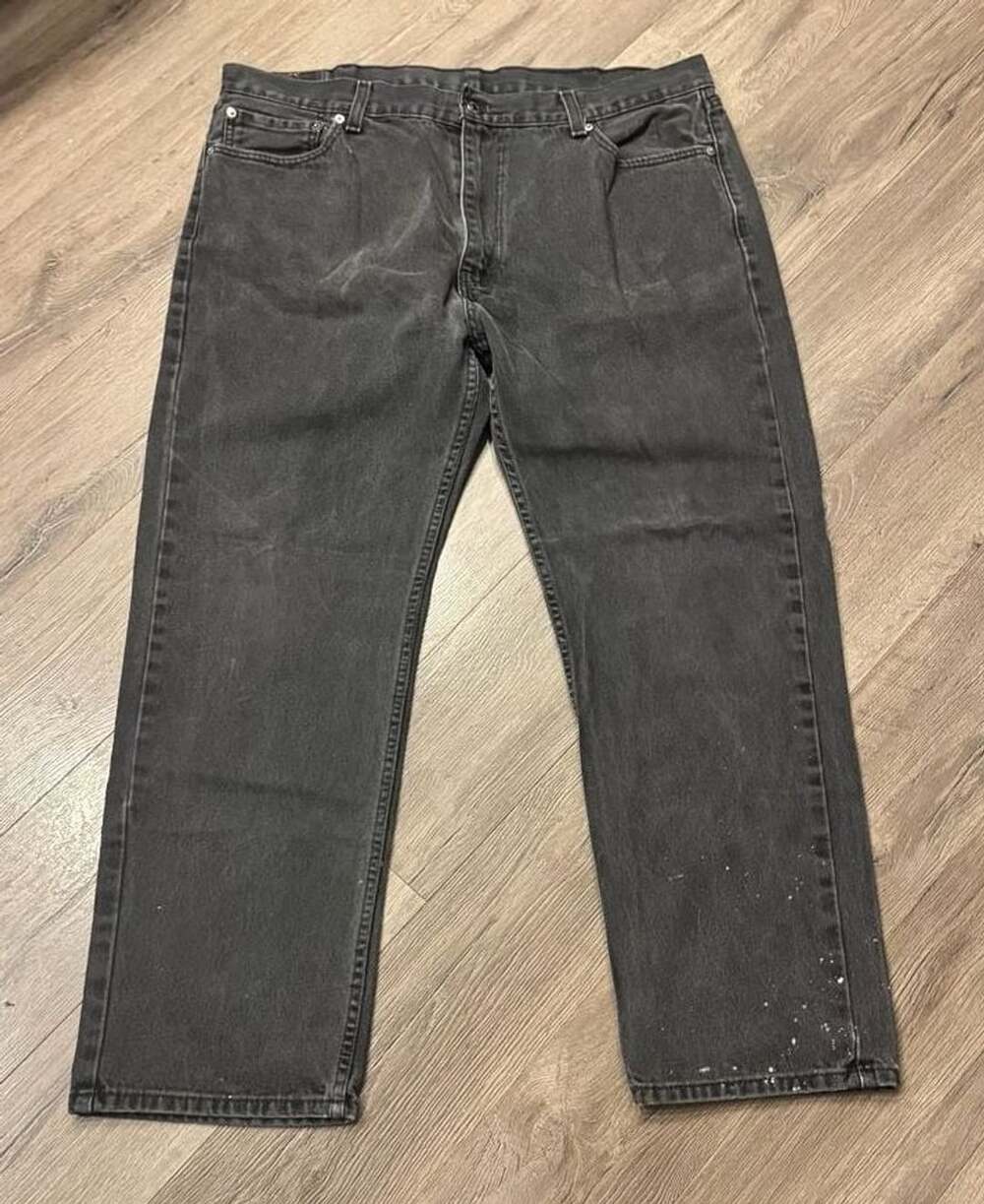 Levi's 505 Regular Fit Straight Leg Black Denim  Work Play Jeans Men's 42x32